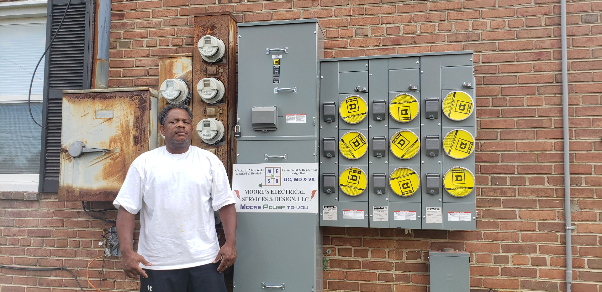 Owner of Moore's Electrical Service & Design on the job site
